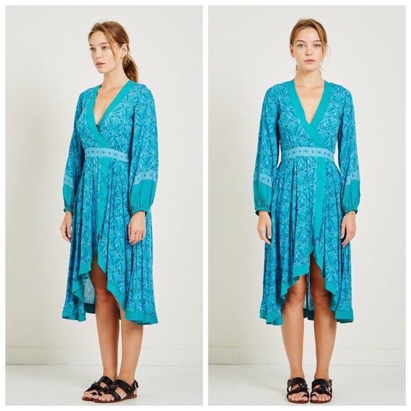 EUC Spell & the Gypsy Collective Emerald Jewel Soiree Midi Dress - Picture 3 of 15